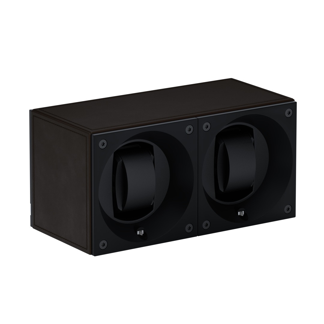 SwissKubik Masterbox Leder Dunkelbraun - 2 Uhren
