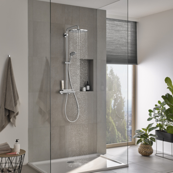 Grohe regendoucheset Quickfix Vitalio Joy 260 met handdouche en thermostaatkraan 3 standen chroom