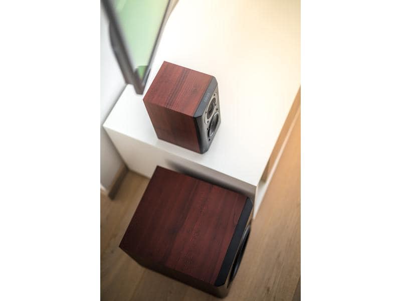 Edifier Regallautsprecher Paar S350DB mit Subwoofer Braun Aktive 2.1 Lautsprecher mit Subwoofer und Bluetooth