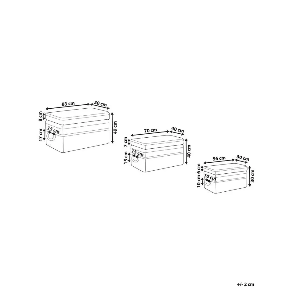 GERASA - Dozen set van 3 - Natuurlijk - Rotan