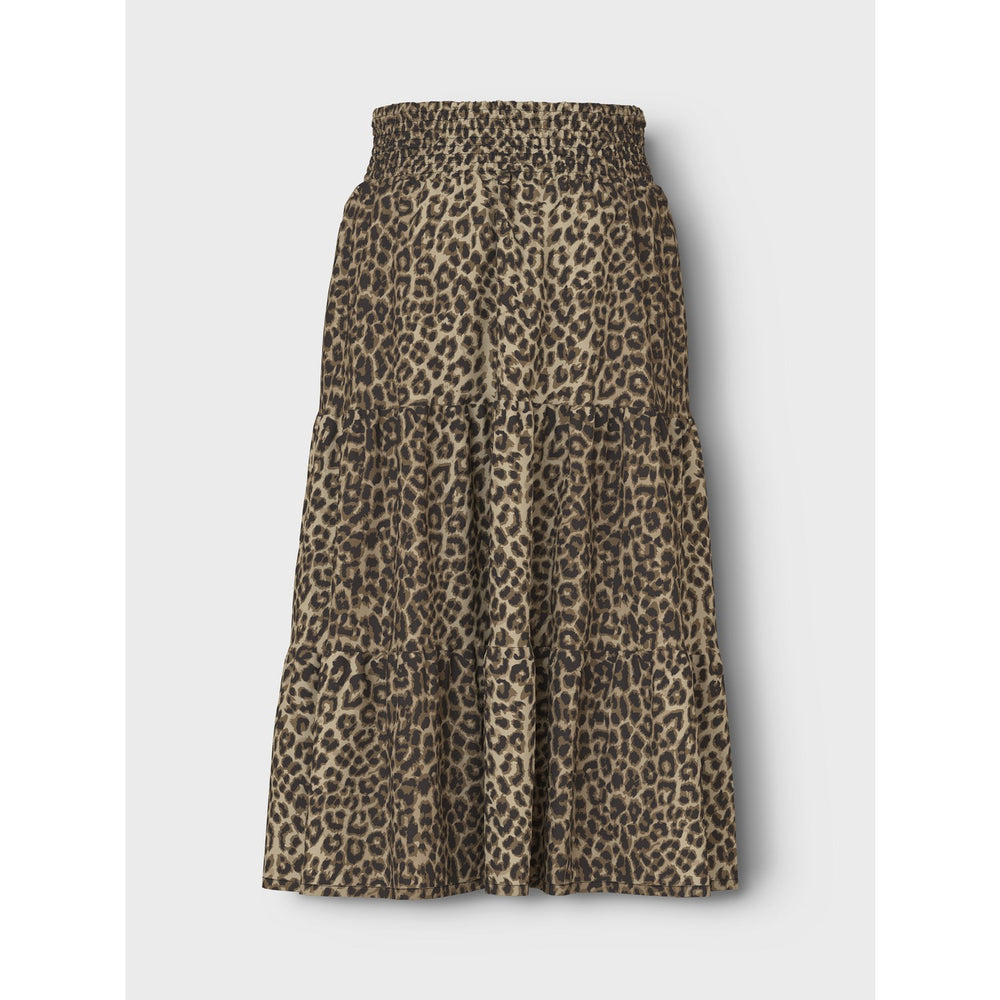Køb Name It Black Leopard AOP Vinaya Long Wide Nederdel