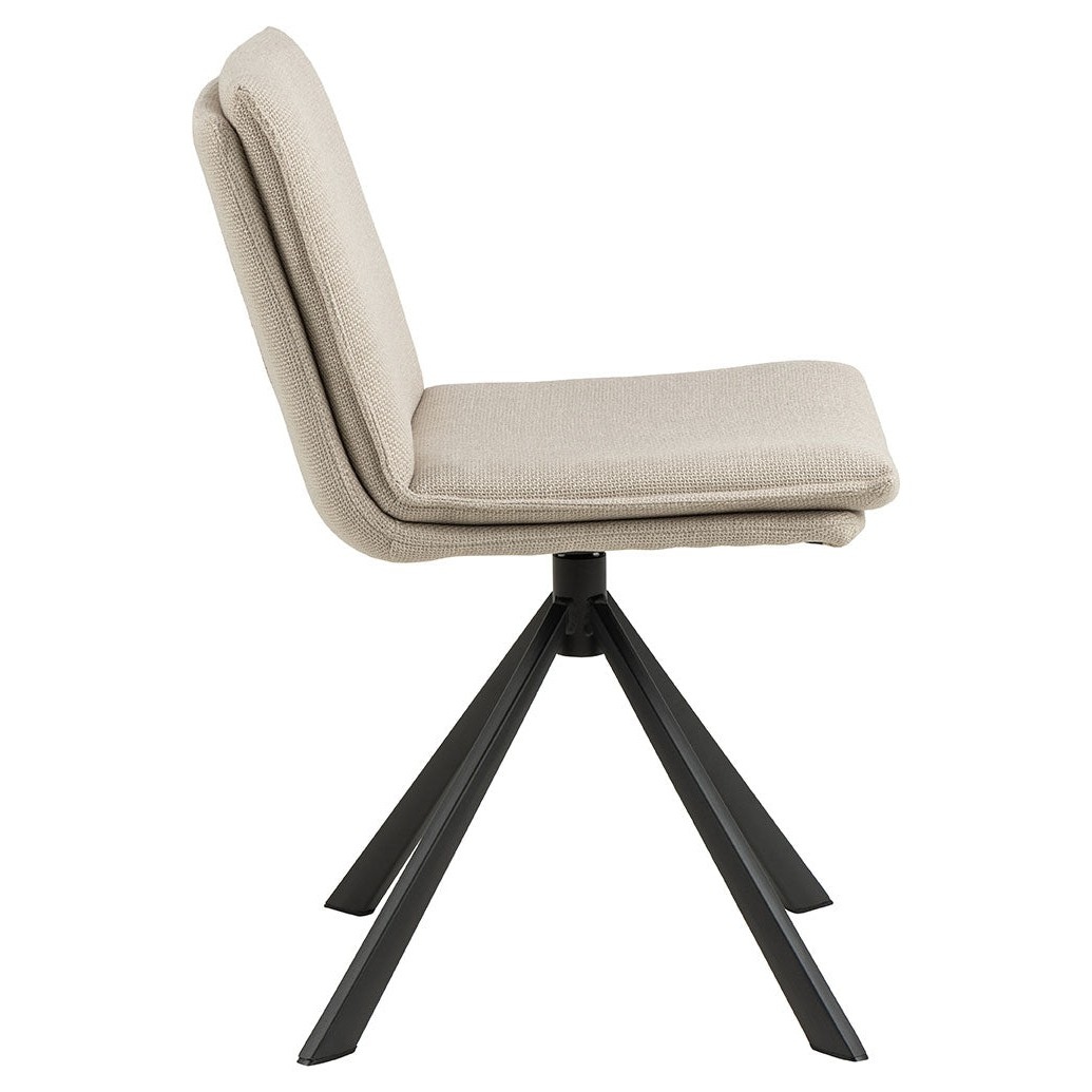 Eetkamerstoel Goole beige met mat zwart frame