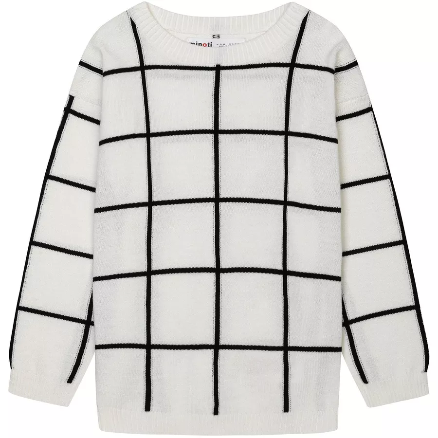 MINOTI Jacquard-Strickpullover CremeweißSchwarz