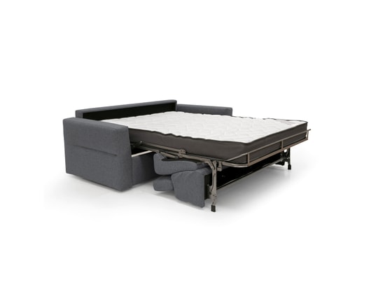 DIVANI.STORE - Canapé lit avalon matelas h18 cm anthracite 3 places maxi