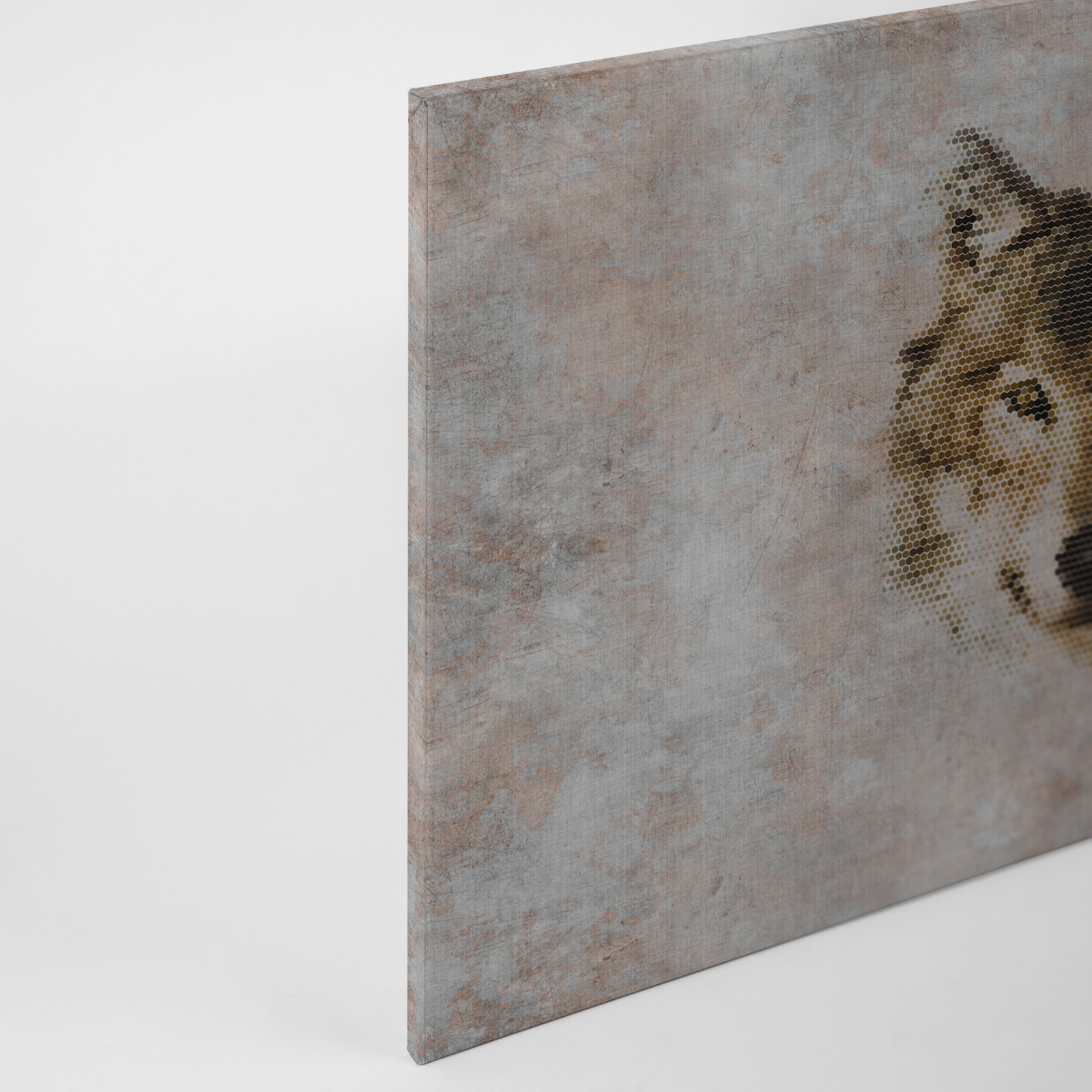 Leinwandbild WOLFKOPF - grau-braun - 90x60 cm