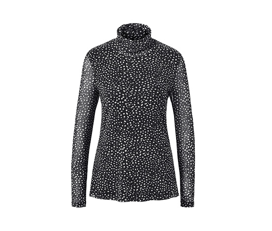 Gepunktetes Mesh-Rollkragenshirt