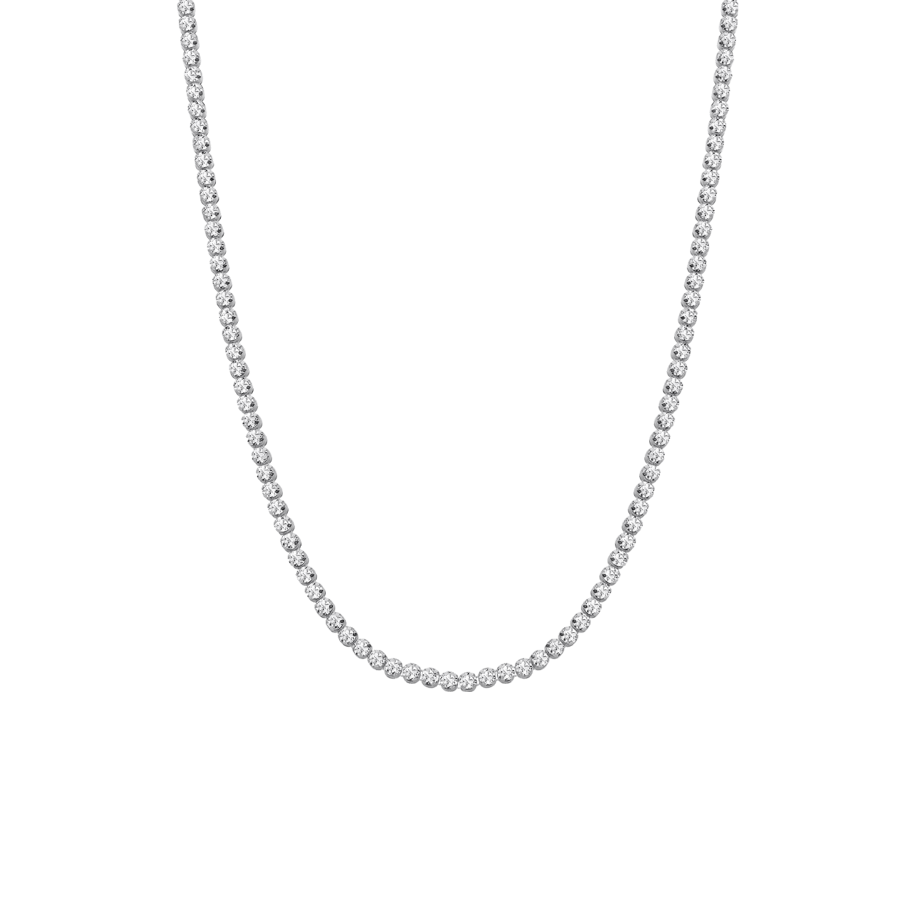 Zilveren set ketting, armband een oorknoppen zirkonia