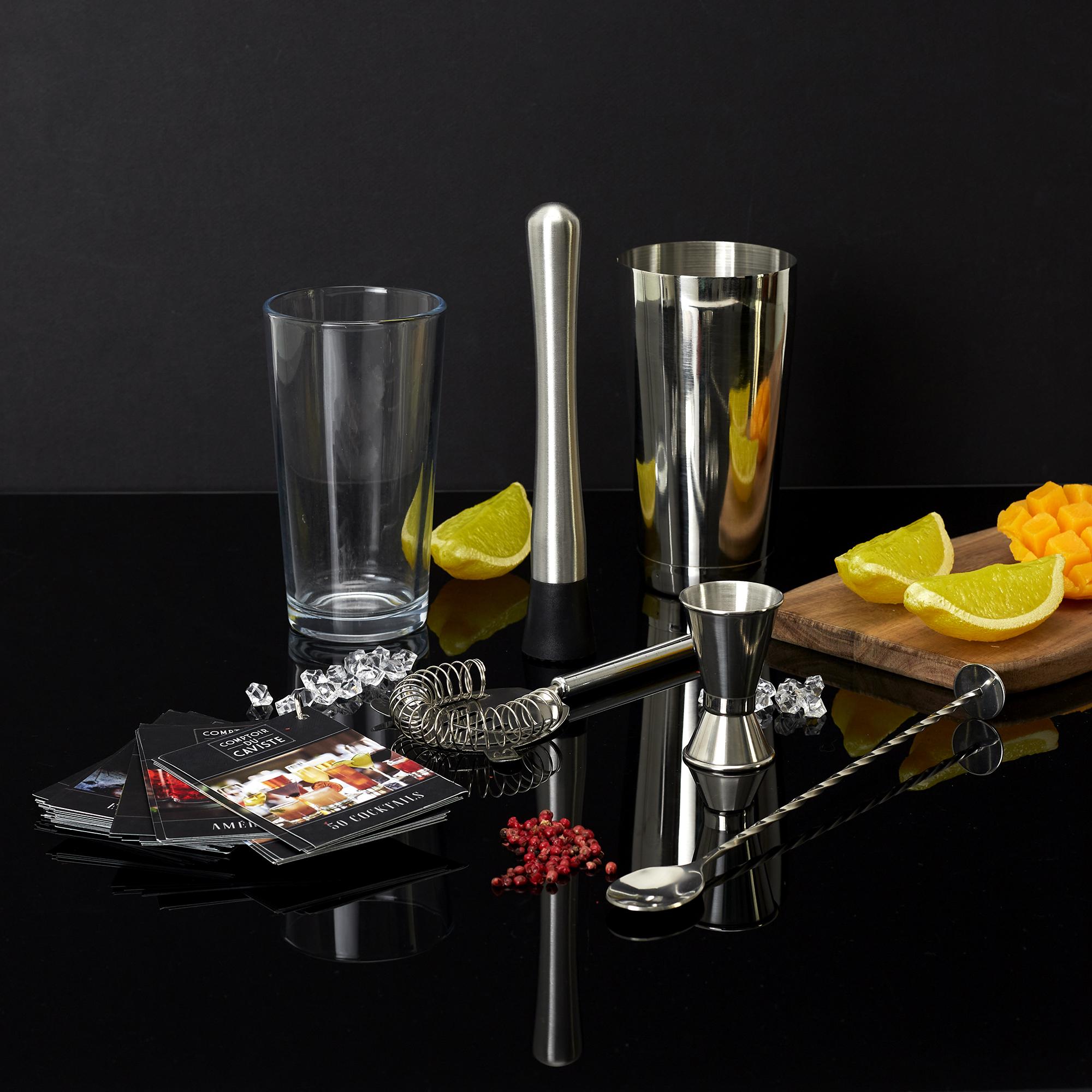 SET COCKTAIL 5 ACCESSOIRES ET 50 RECETTES