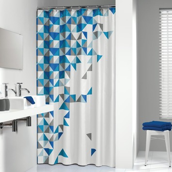 Sealskin Douchegordijn Tangram Blauw 200x180 cm
