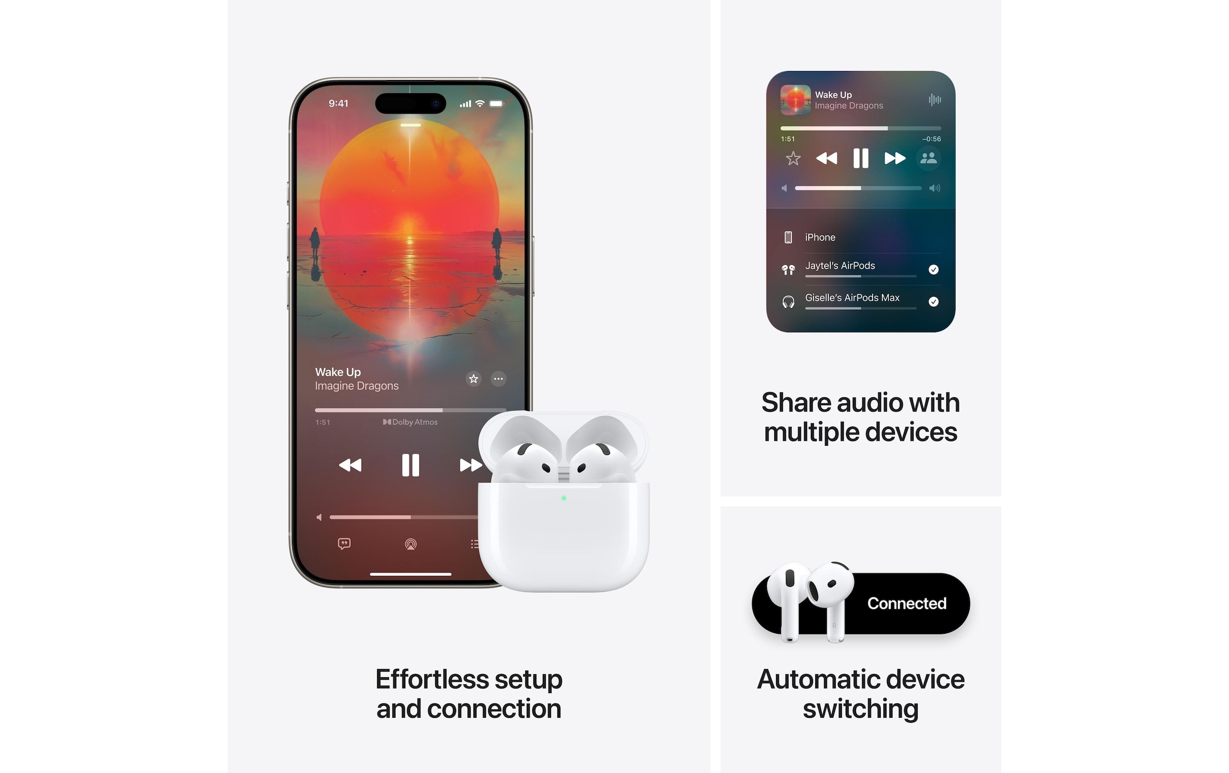 Apple In-Ear-Kopfhörer »AirPods 4« Bluetooth integrierte Steuerung für Anrufe und Musik | kompatibel mit Siri
