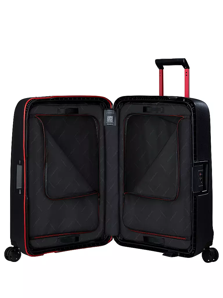 SAMSONITE Trolley ESSENS SPINNER 69cm charcoal/red schwarz