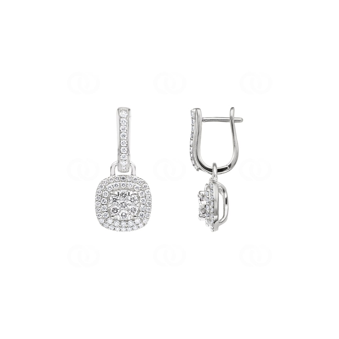 1.00 Karat Diamant-Kreolen 750/18 K Weissgold