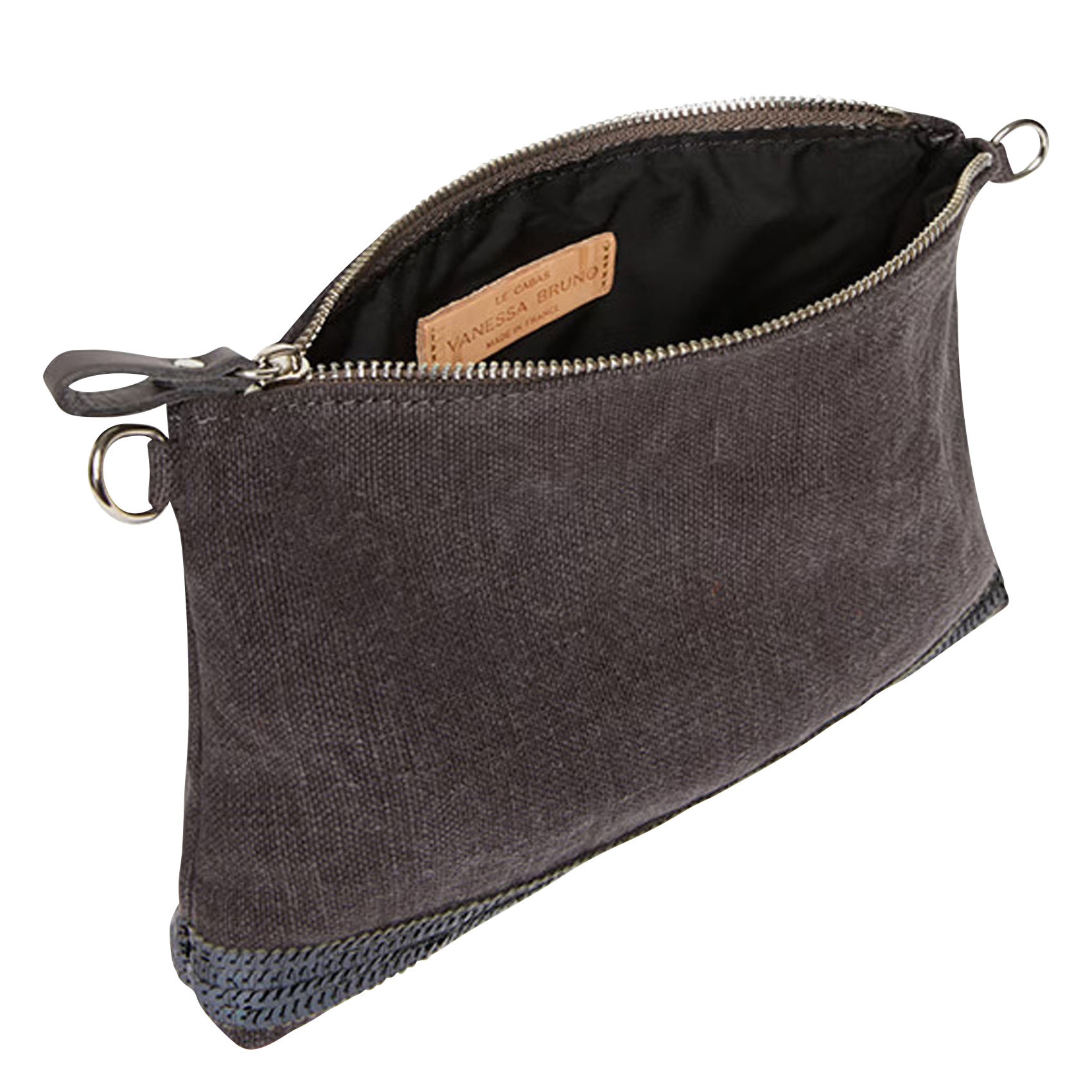 Pochette bandoulière en lin | Marron