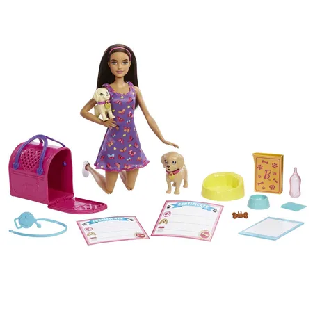 Barbie Welpenadoption Puppe und Zubehörteile