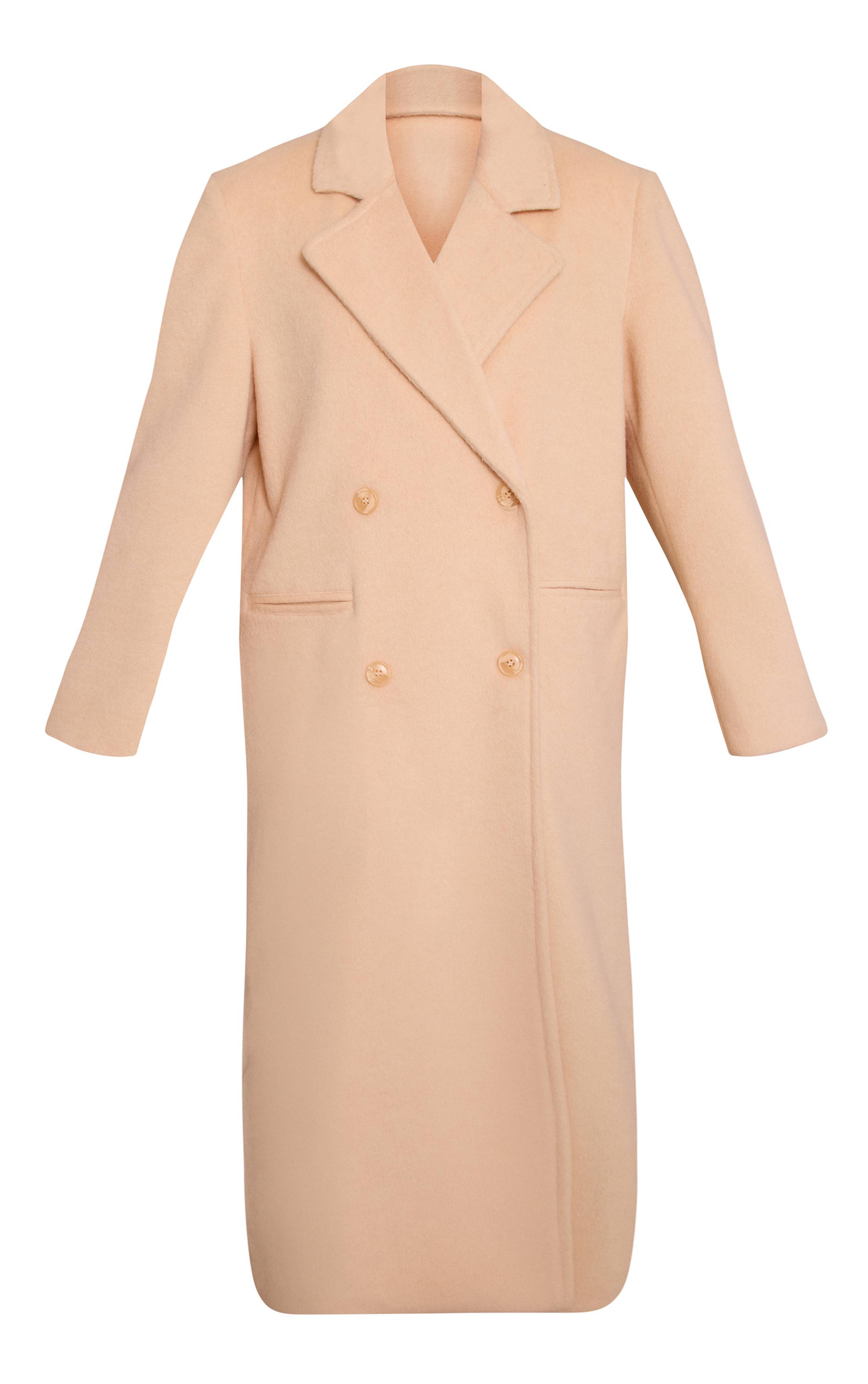 Butter Cream Manteau Long Structuré En Laine À Double Boutonnage