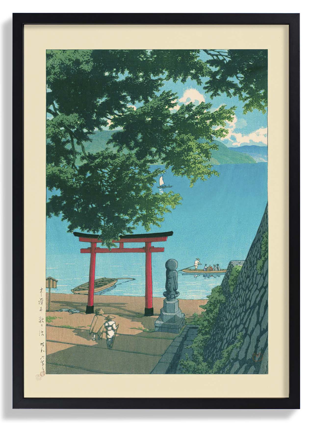 Nikkō Chūzenji See, Utagahama Kunstdruck von Hasui