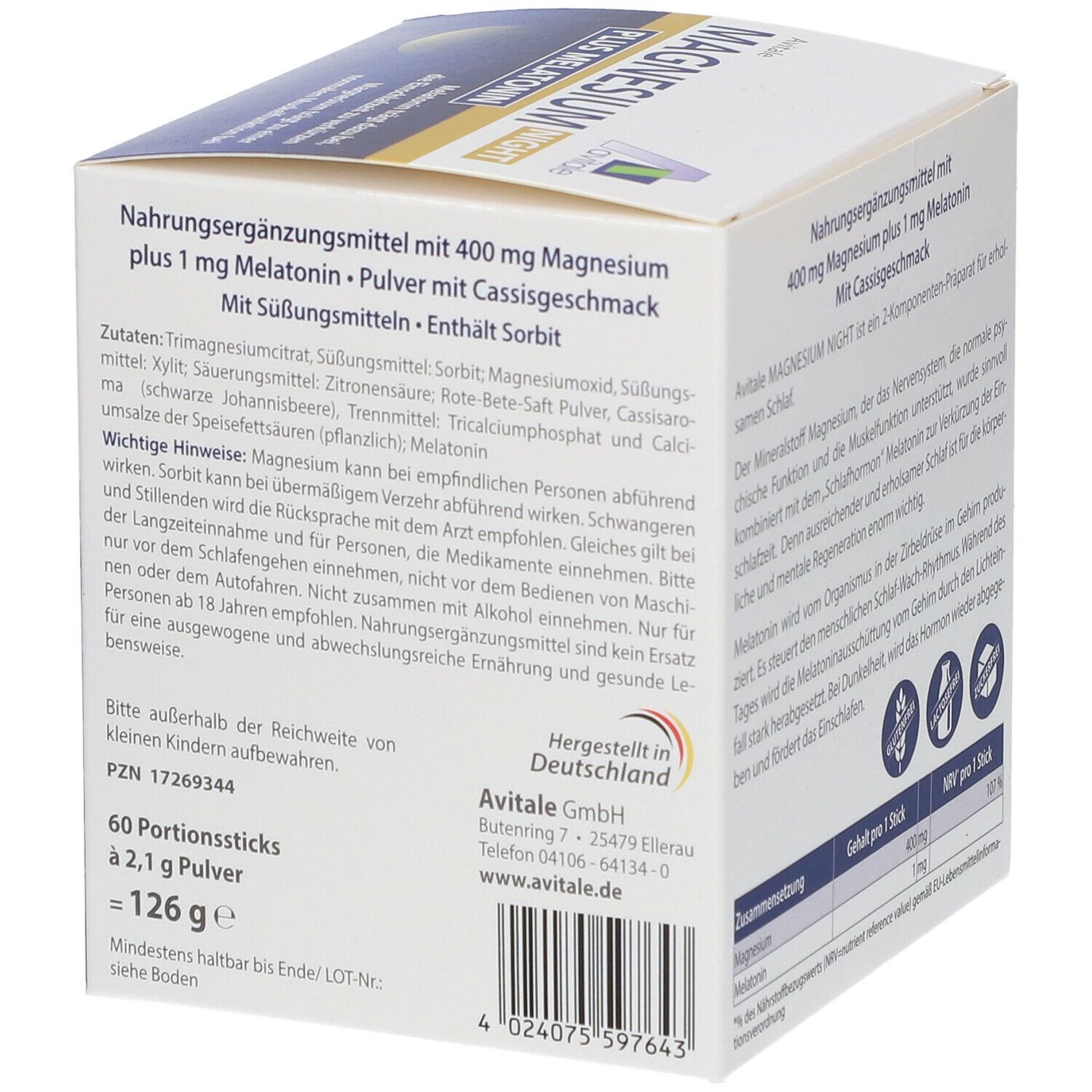 Avitale MAGNESIUM NIGHT PLUS MELATONIN