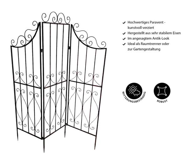 Dehner Metallparavent Antik
