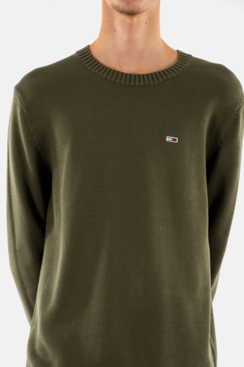 Pull leger tommy jeans slim essntls m12 fatigue green