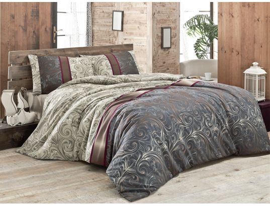 CONCEPT1 - Parure de lit housse de couette Hürrem 240x220cm + 2 taies 60x60 creme
