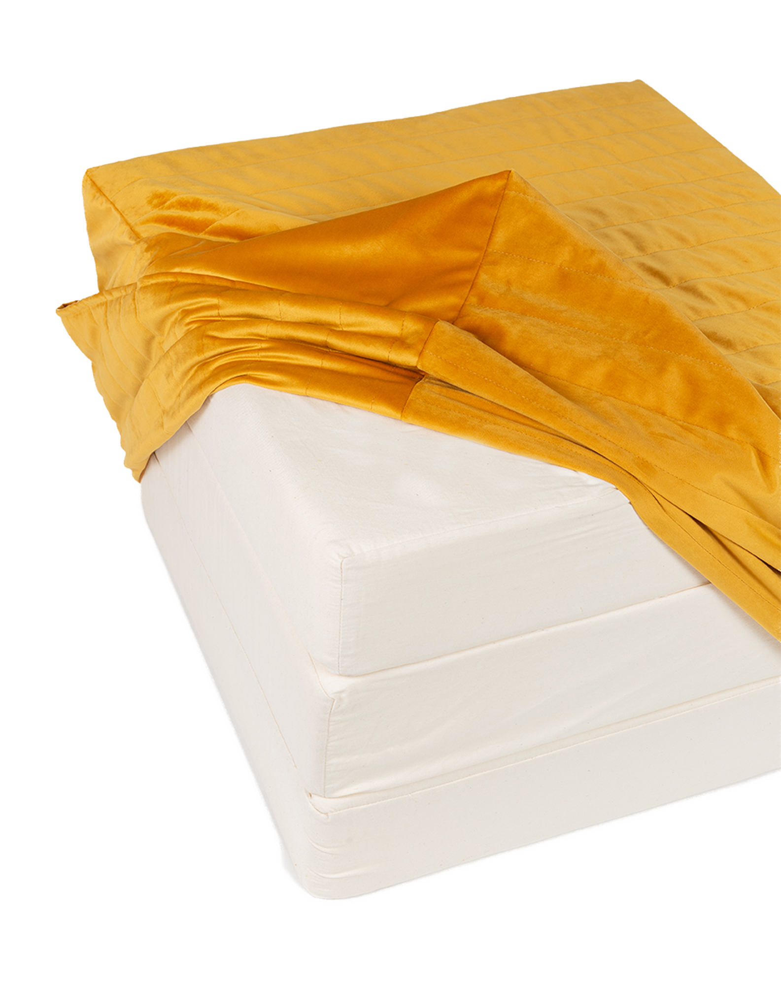 Lit d'appoint pliable eco-velours | Jaune