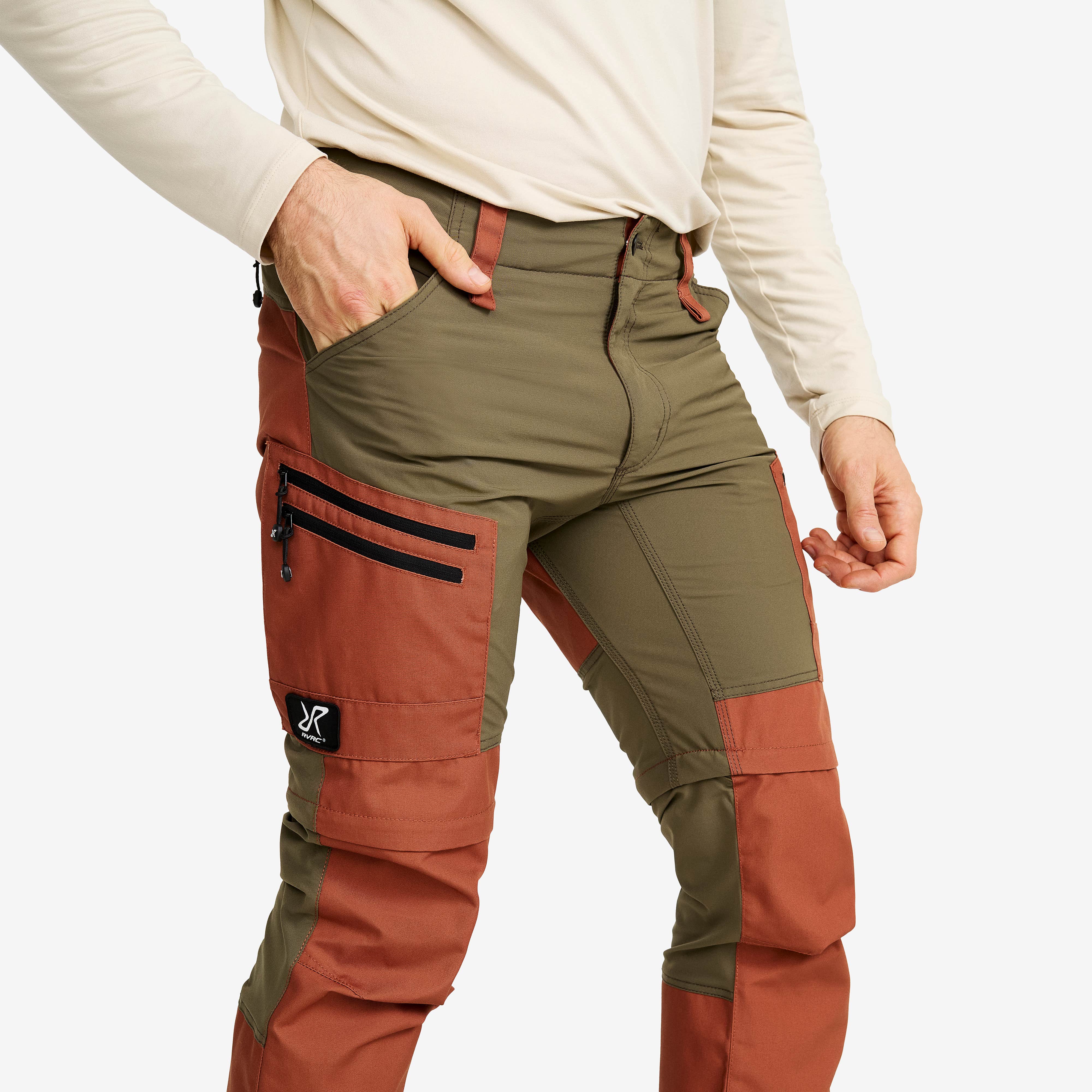 RVRC GP Pro Zip-off Pants Herre Dusty Orange/Light MossGray