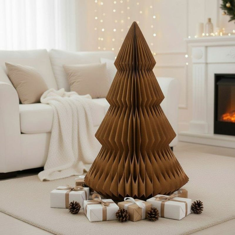Mica Decorations - Decoratieve Kerstboom - Bruin - 152 cm - Hoogwaardig Papier