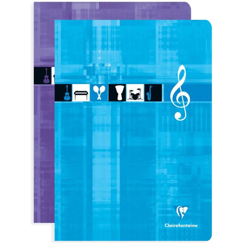 Cahier Musique piqué A4 96 pages Bleu ciel - Assortis