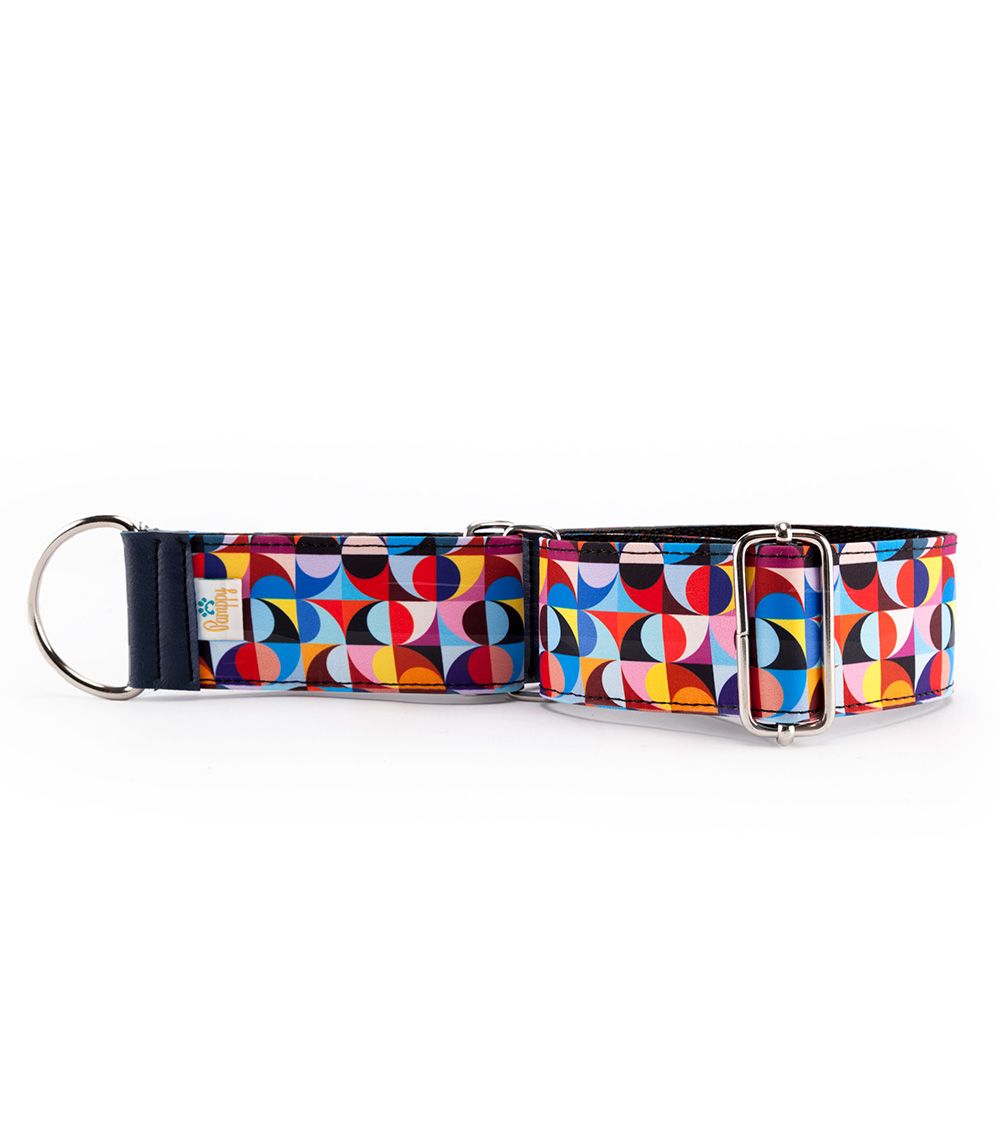 Coleira ajustável Pamppy Galgo Speedy, estilo retrô, multicolorida.