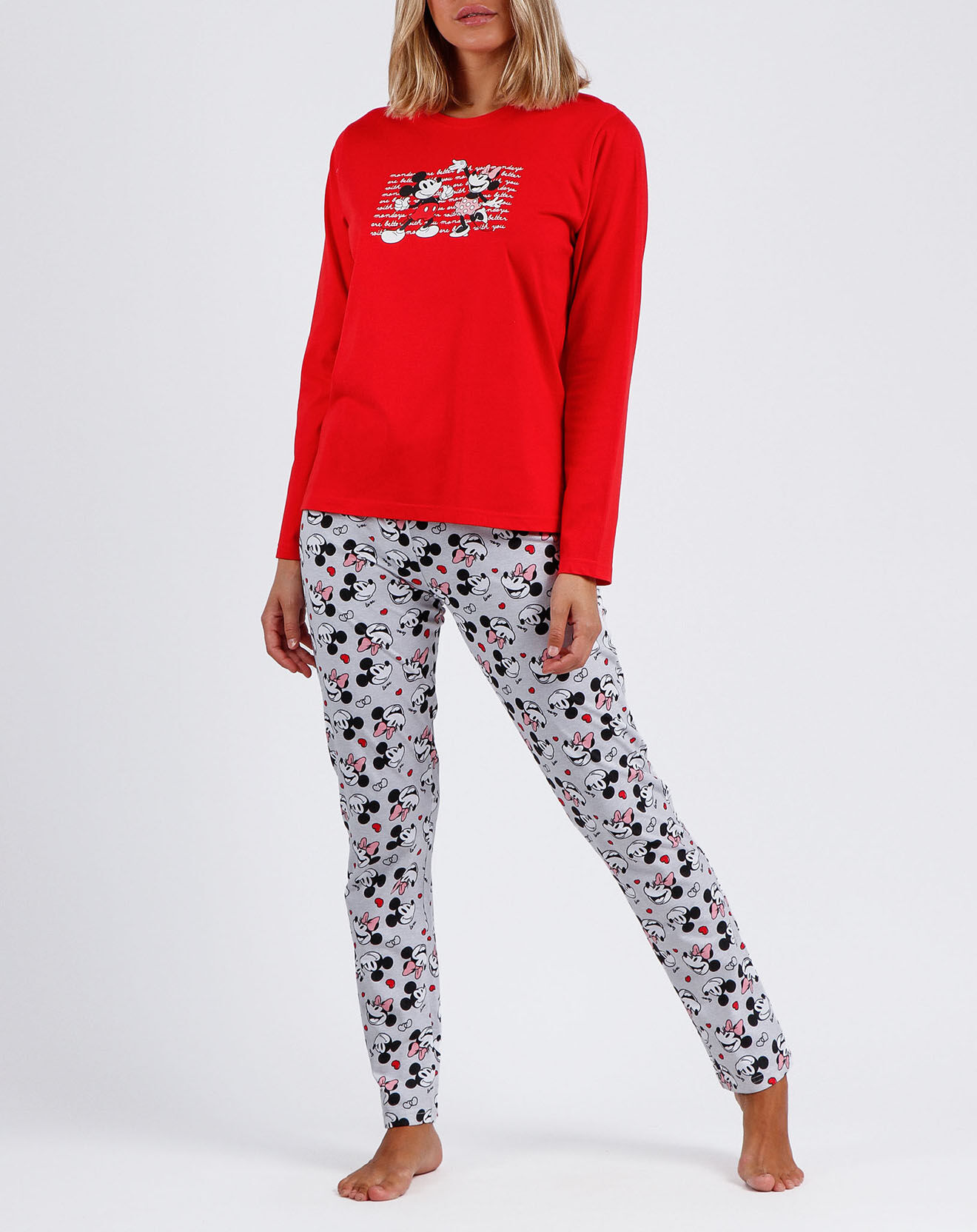 28 Haut à manches longues & Pantalon Selma rouge/gris