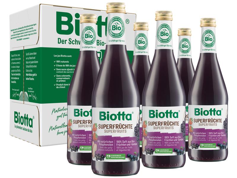 Biotta Säfte Superfrüchte Bio 6 x 0.5 l Fruchtsaft aus erntefrischen Bio-Früchten