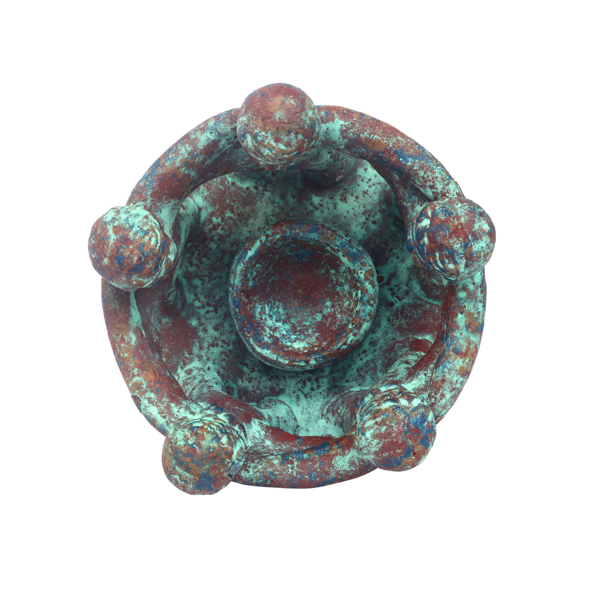 Kerzenhalter 'Friendship Circle 5', braun, grün, Ø 15 cm, H 11 cm von fischer's lagerhaus