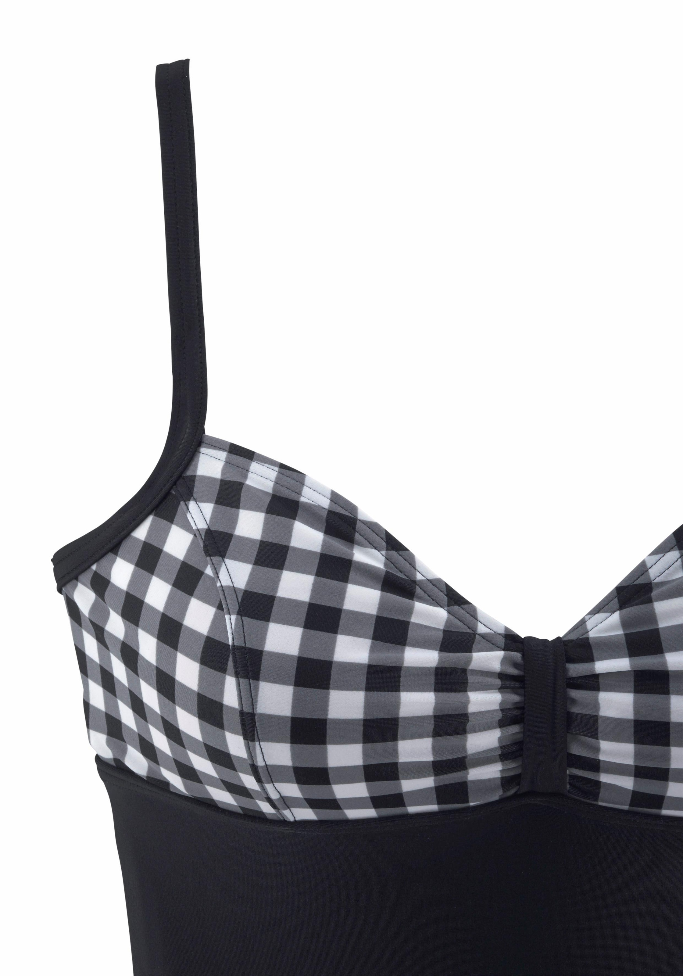 LASCANA Badeanzug , mit schwarz-weissen Kontrastdetails und Shaping-Effekt