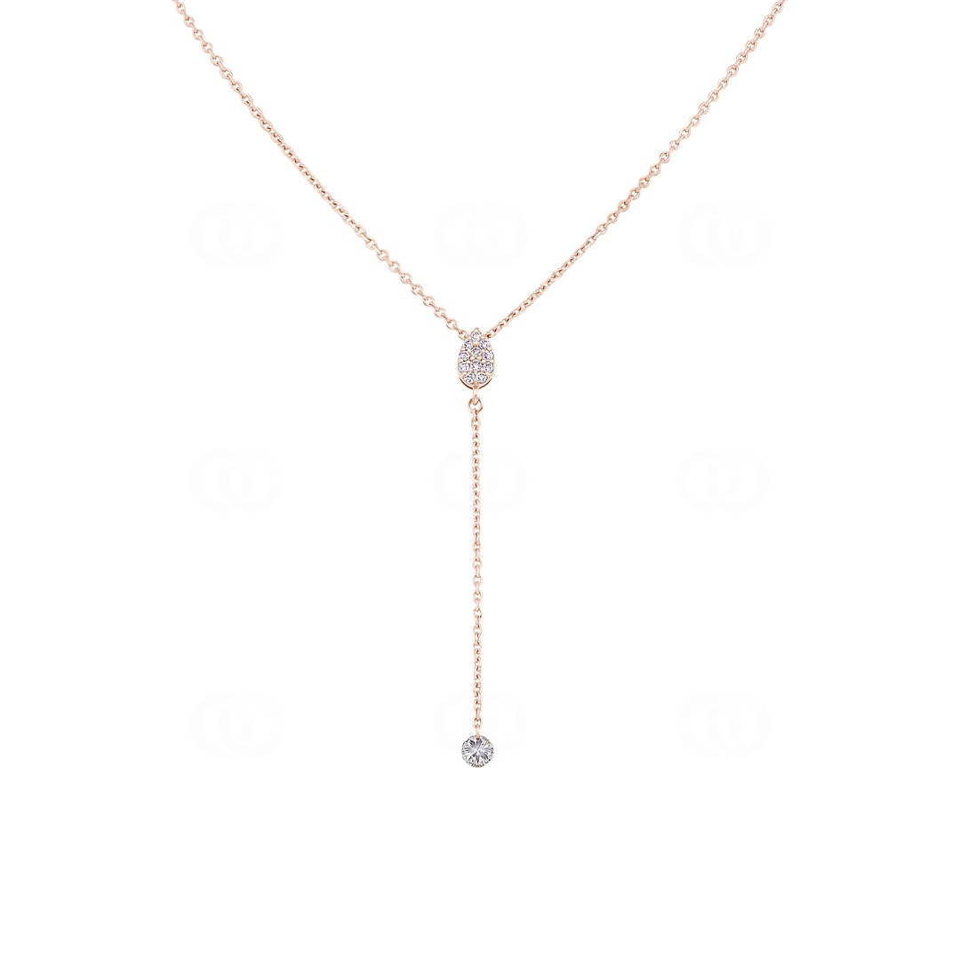 Collier mit Anhänger 750/18 K Roségold mit Diamanten 0.18 ct H/si