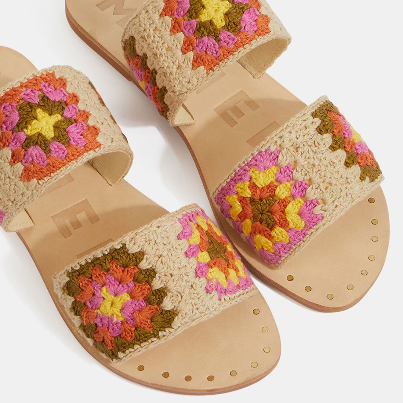 Manebi Mules en Crochet multicolores