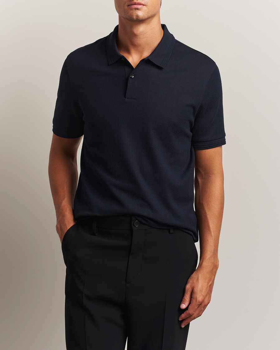BOSS BLACK Parlay Structured Polo Dark Blue