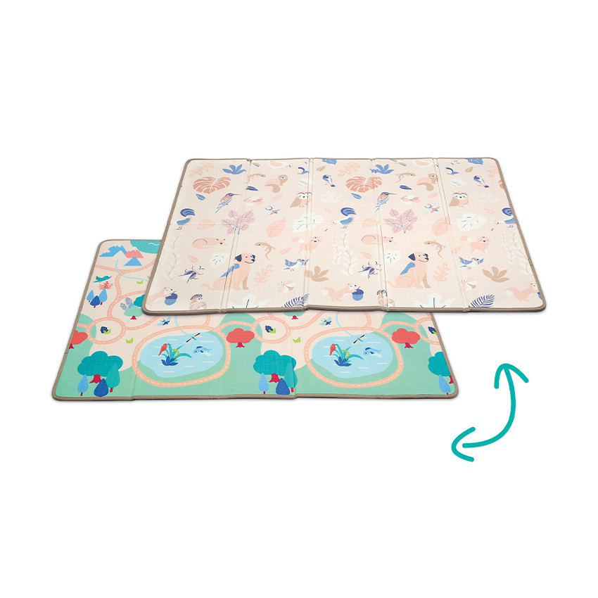 Grand tapis de jeu pliable et réversible