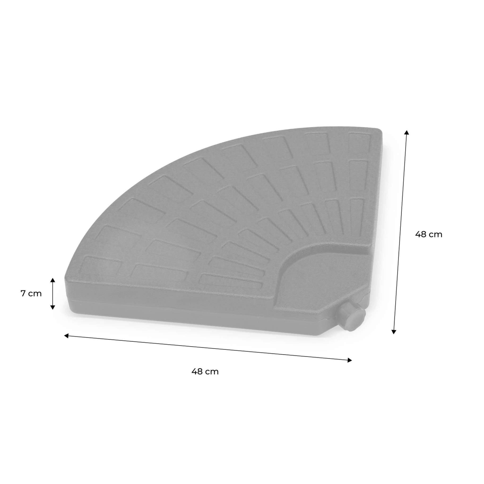 sweeek - Afgeronde vulbare tegels voor parasol 48x48cm (set van 4)