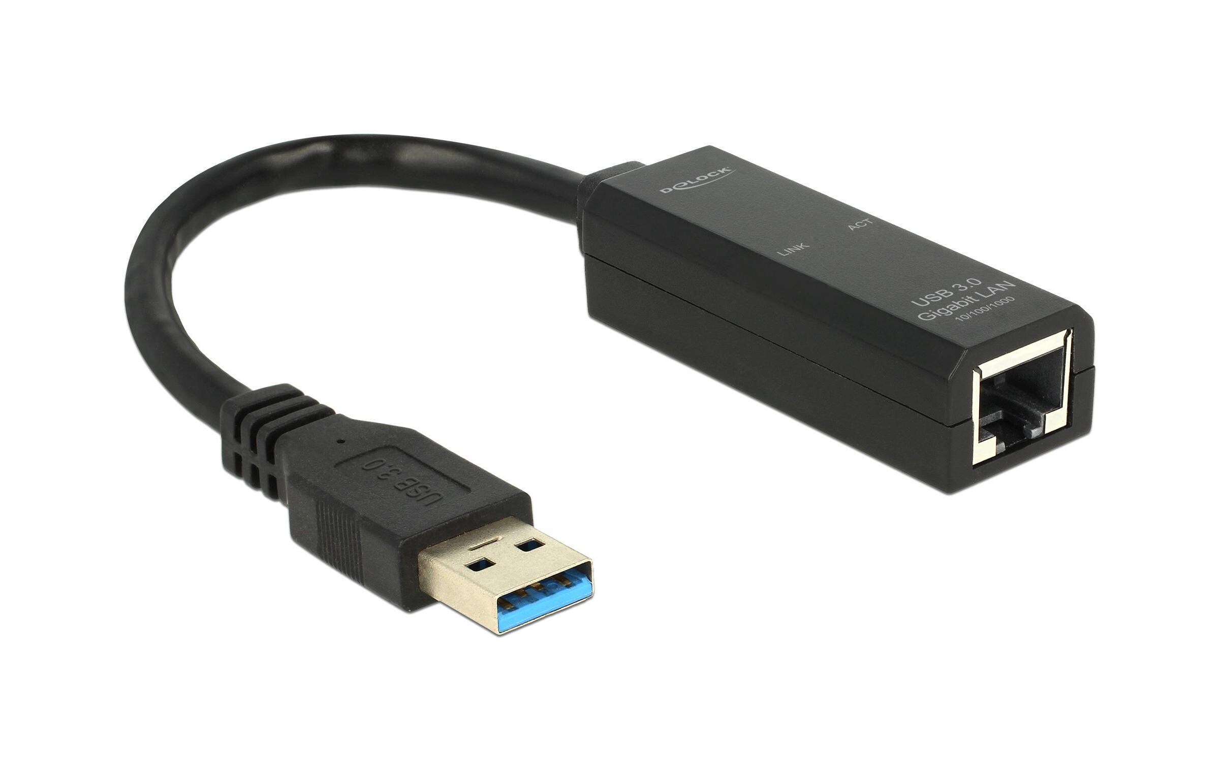 Netzwerk-Adapter 1Gbps USB 3.0Delock Adapter USB 3.0 > Gigabit LAN 10/100/1000 Mb/s
