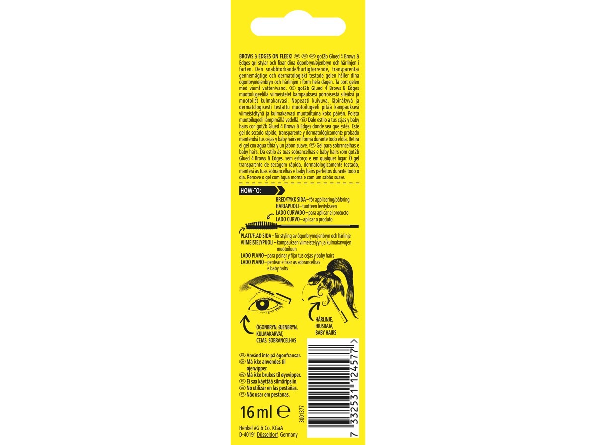 GEL GOT2B GLUED 4 BROWS & EDGES 16ML