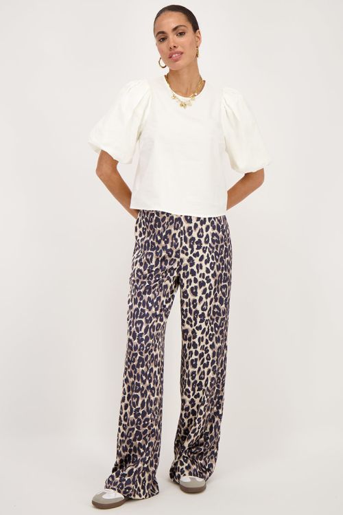 Witte top met pofmouwen
