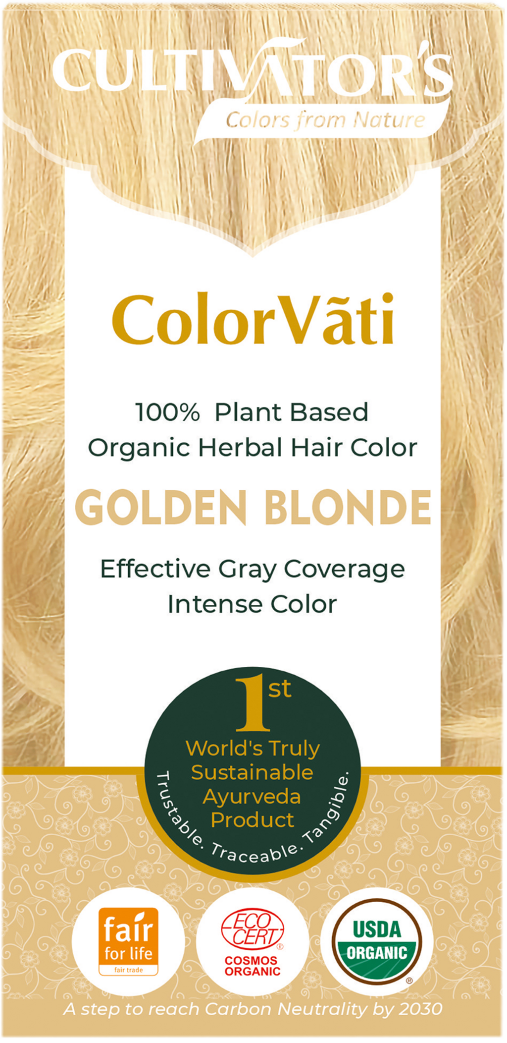 CULTIVATOR'S  ColorVãti Organic Herbal Hair Color - 01 Golden Blonde, 100 g