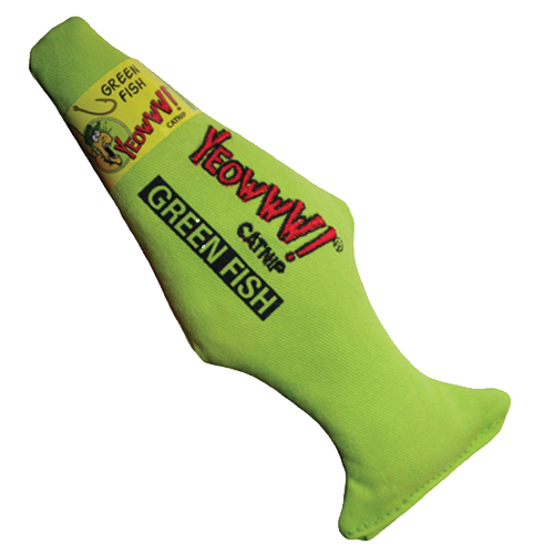 Yeowww! Catnip Green & Yellow Fish