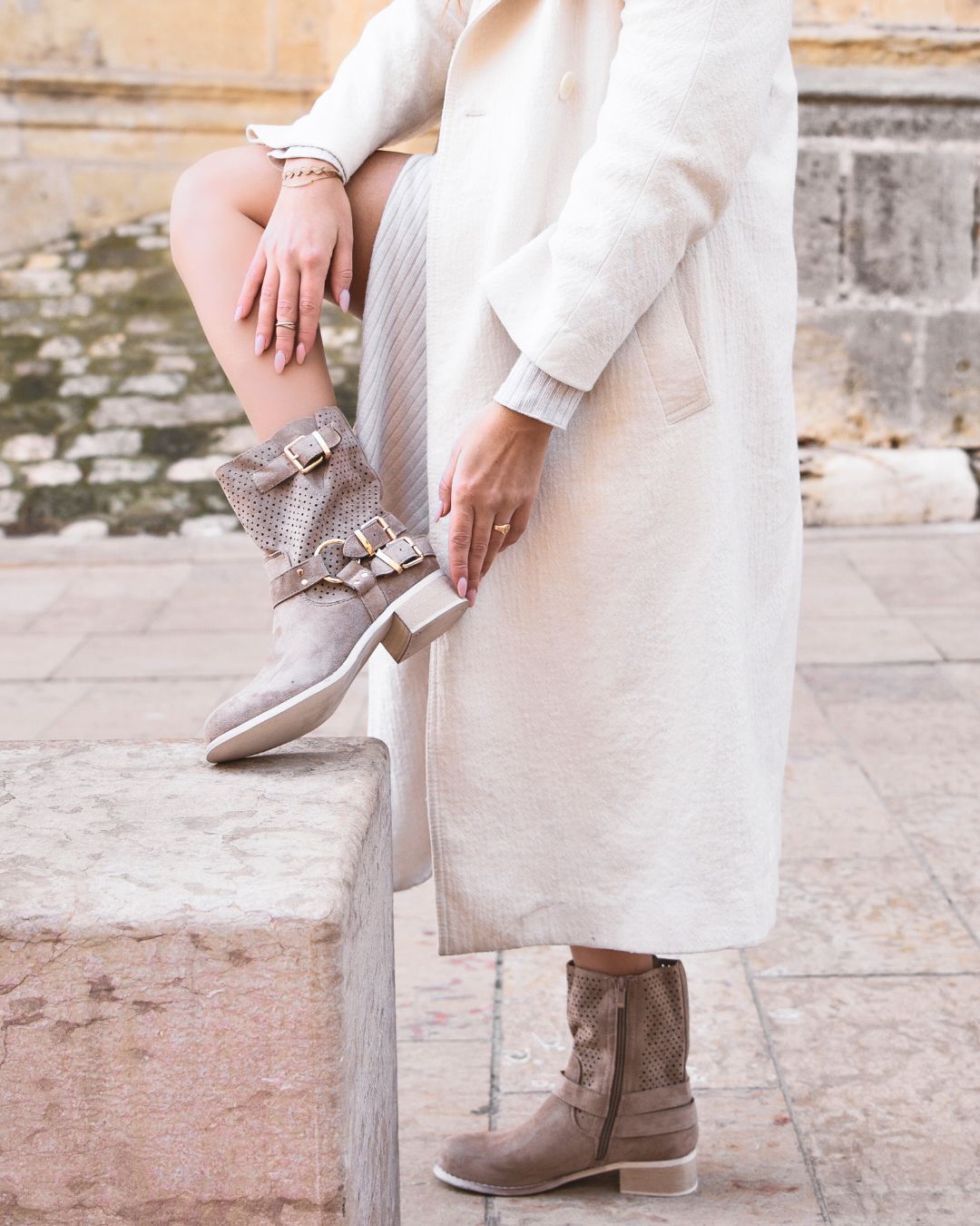 Bottines femme taupe à talon - Livia