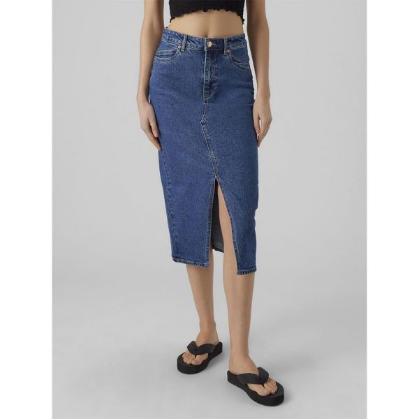 Vero Moda Veri Denim Skirt Azul L Mulher