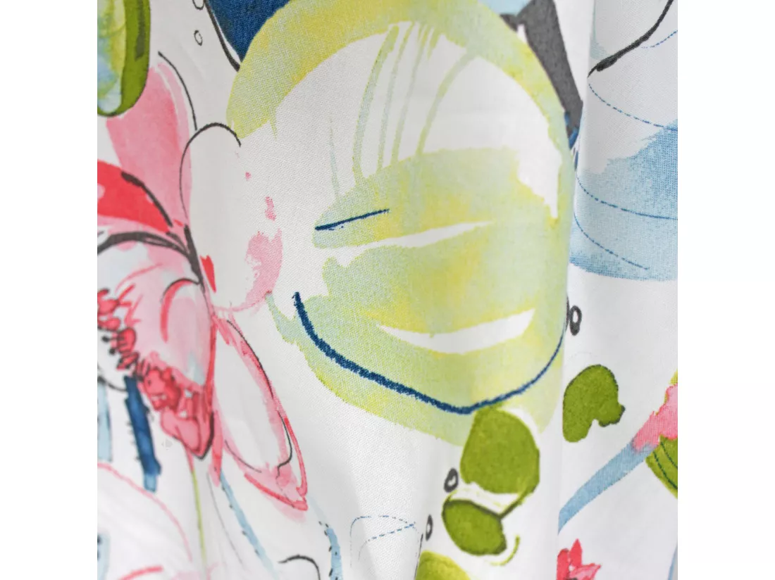 Taie de traversin 140x43 cm percale coton NENUPHAR aqua