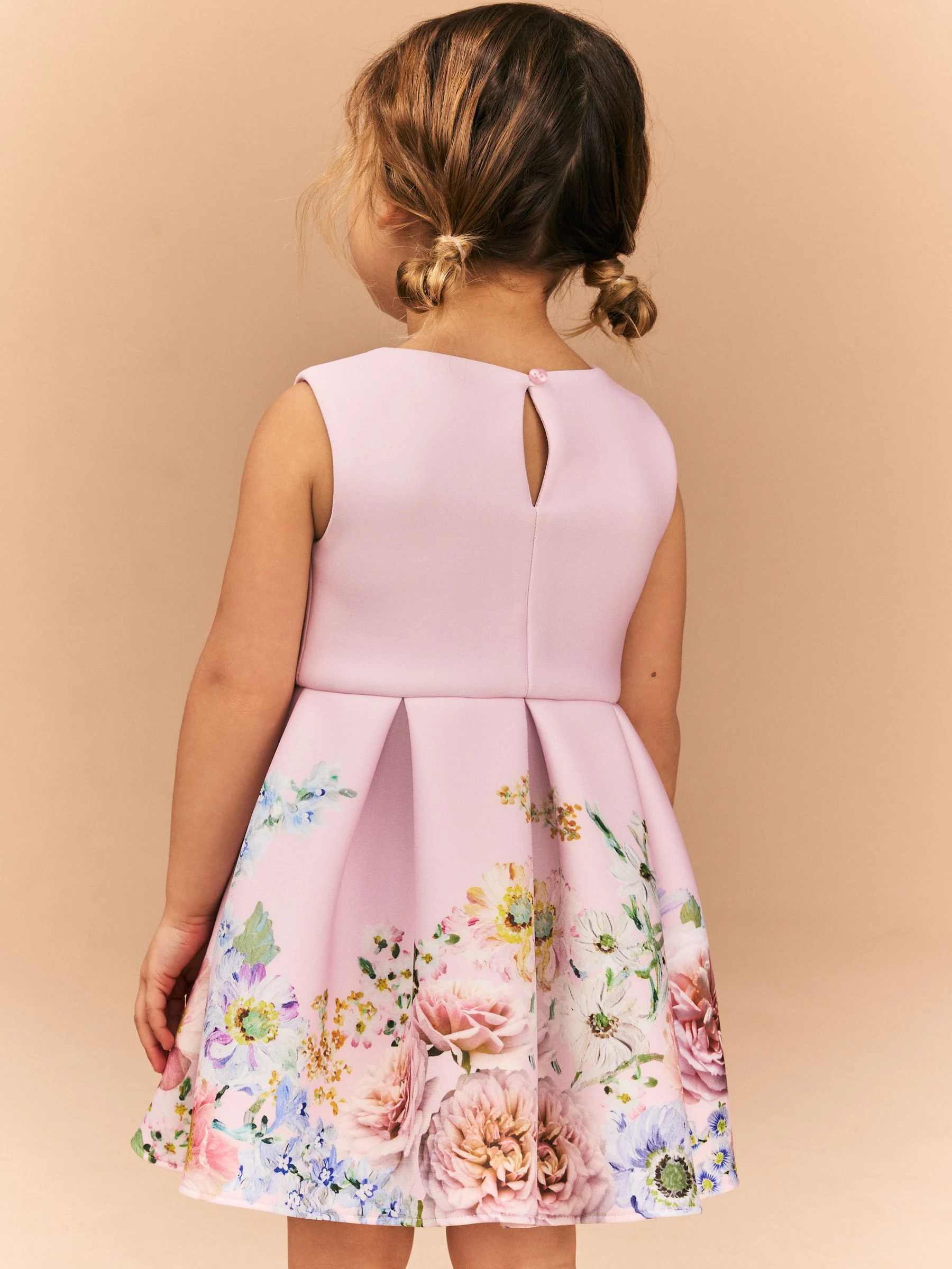 Roze - Mouwloze bloemenjurk (3mnd-7jr)