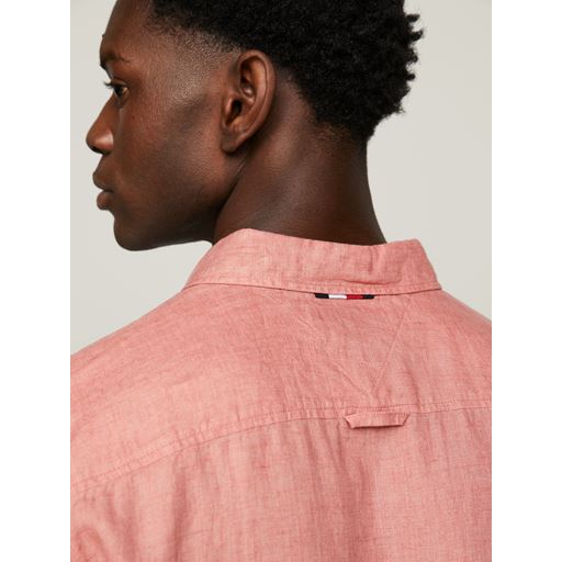 Tommy Hilfiger Pigment Dyed Hørskjorte, Teaberry Blossom, XL