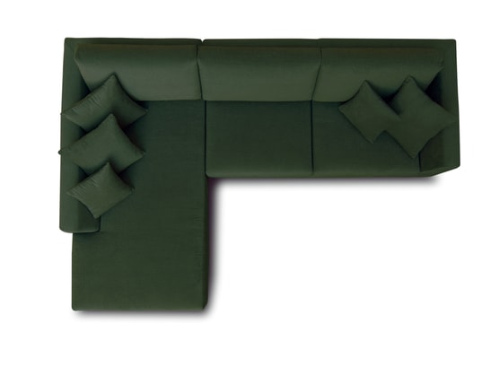 CITY - Canapé tissu Monaco méridienne gauche tissu vert