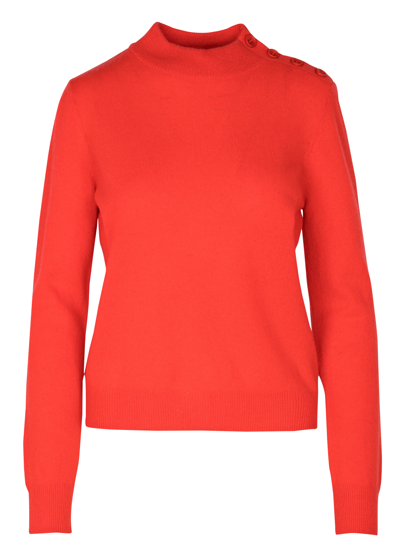 ANITA - Pull droit col montant en laine | Rouge